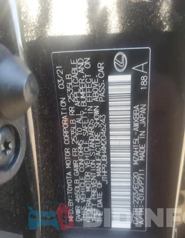 JTHP9JBH4M2046243 Photo# 13