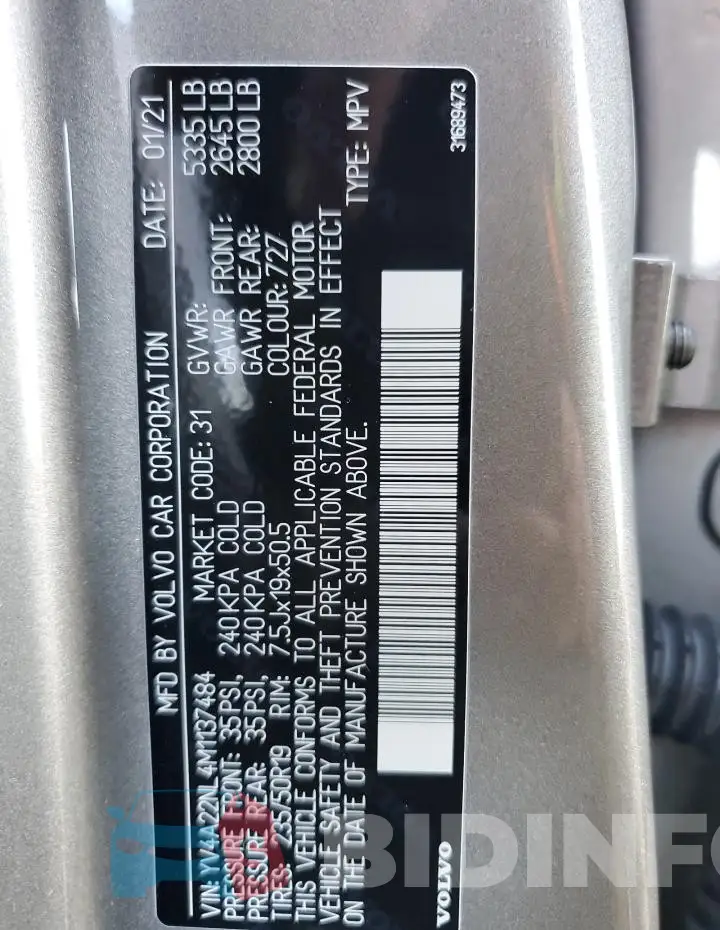 YV4A22NL4M1137484 Photo# 13