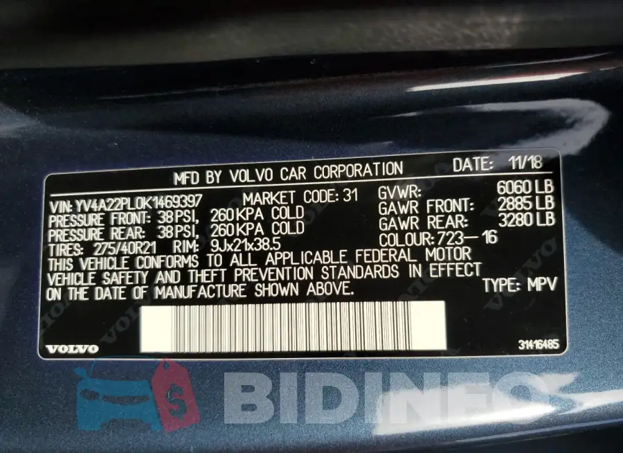 YV4A22PL0K1469397 Photo# 12