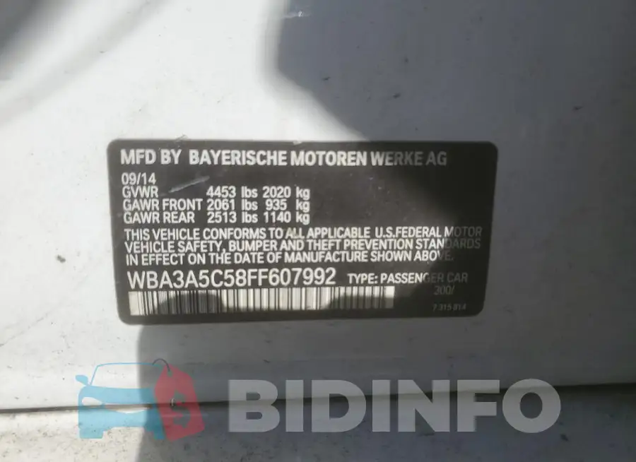 WBA3A5C58FF607992 Photo# 12