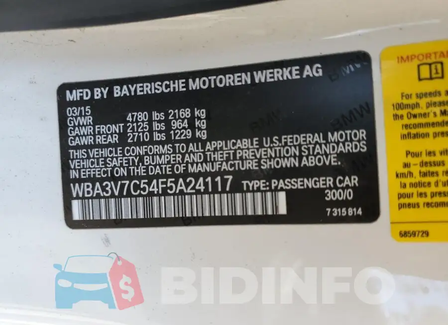 WBA3V7C54F5A24117 Photo# 13