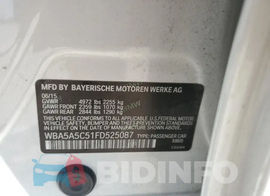 WBA5A5C51FD525087 Photo# 13