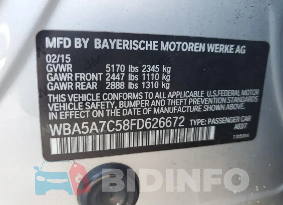 WBA5A7C58FD626672 Photo# 12