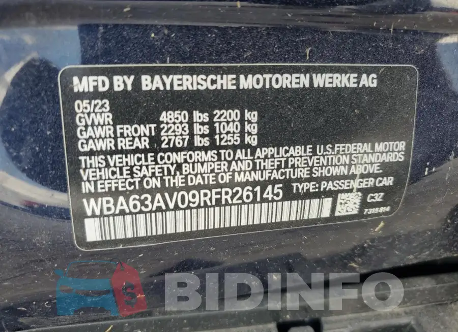 WBA63AV09RFR26145 Photo# 12
