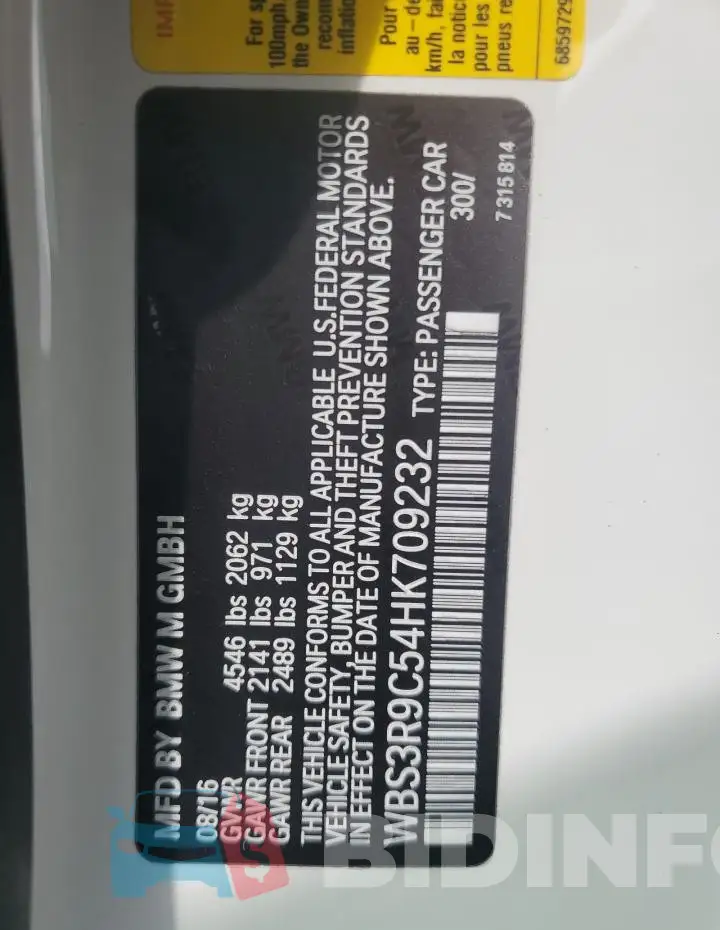 WBS3R9C54HK709232 Photo# 12