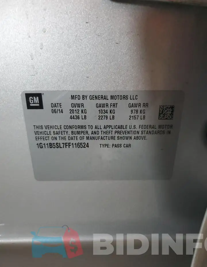 1G11B5SL7FF116524 Photo# 12
