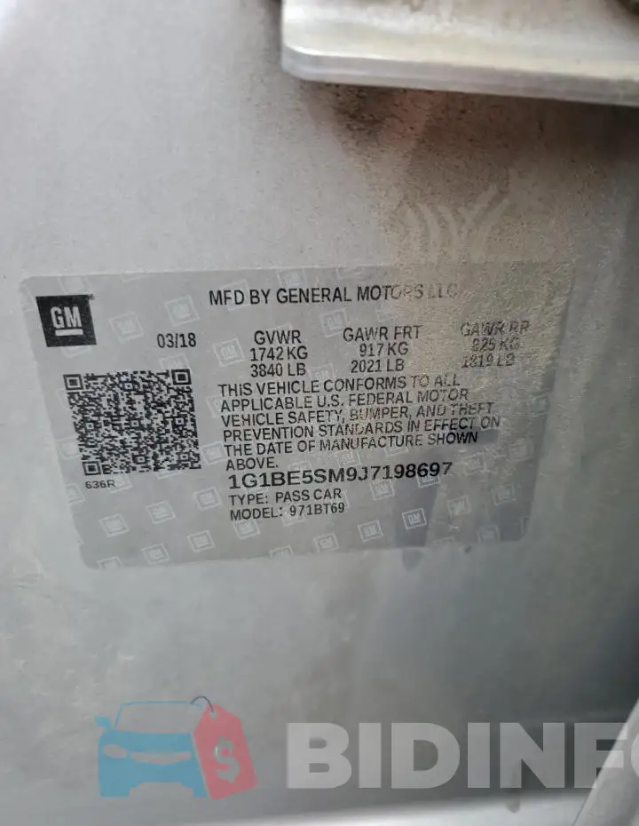 1G1BE5SM9J7198697 Photo# 12