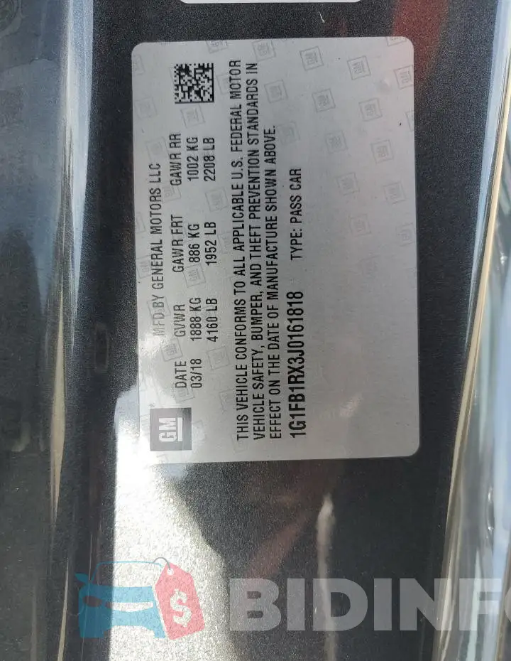 1G1FB1RX3J0161818 Photo# 13