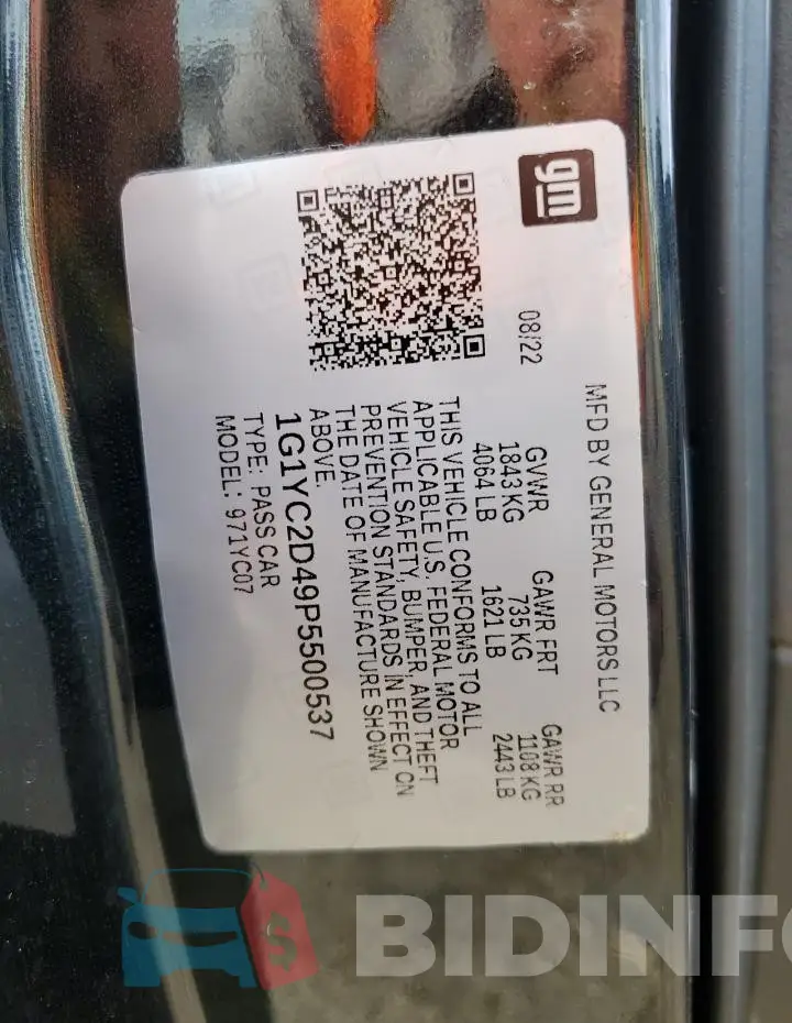 1G1YC2D49P5500537 Photo# 12