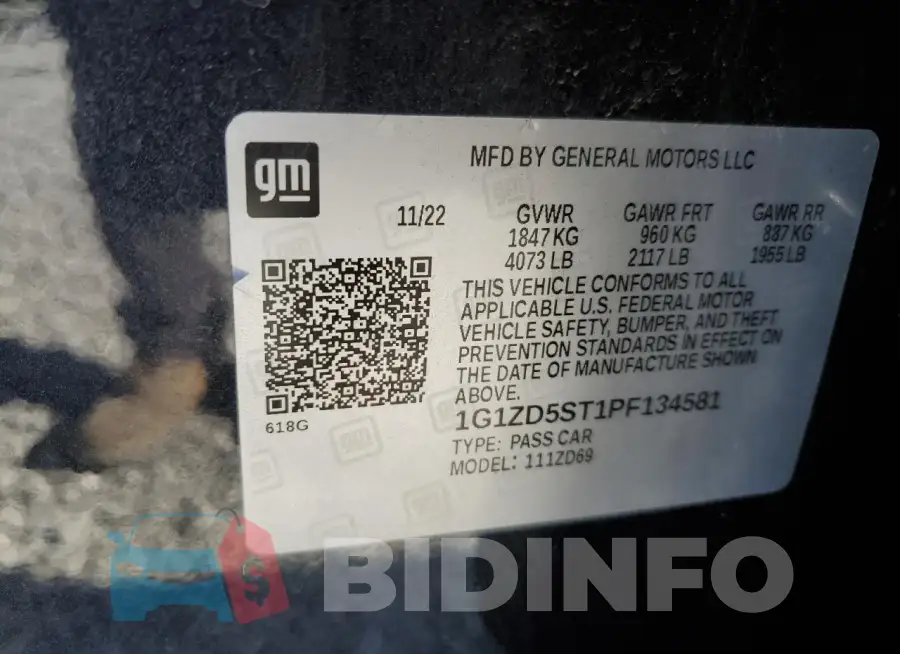 1G1ZD5ST1PF134581 Photo# 12