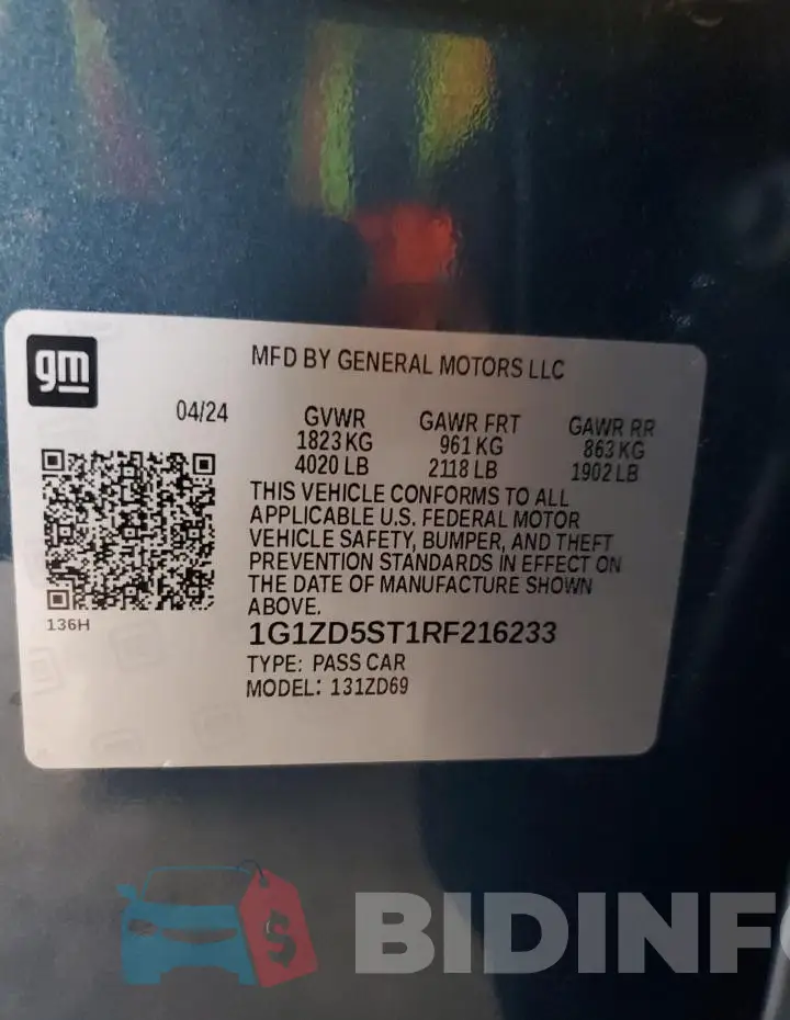 1G1ZD5ST1RF216233 Photo# 13