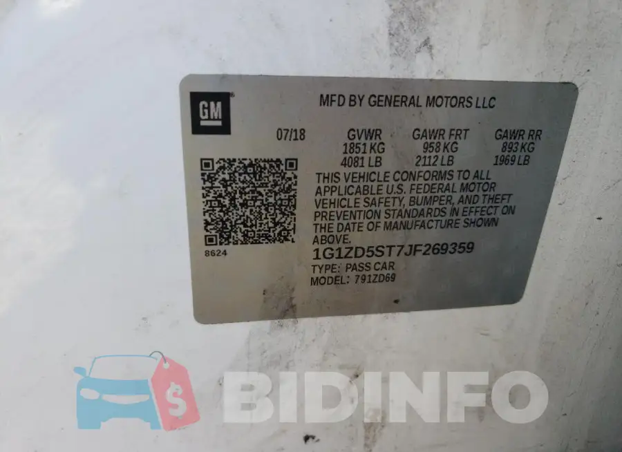 1G1ZD5ST7JF269359 Photo# 13