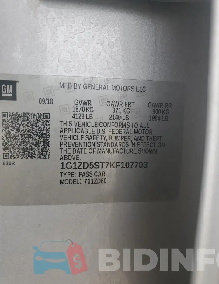 1G1ZD5ST7KF107703 Photo# 13