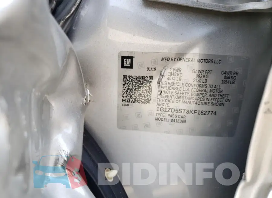 1G1ZD5ST8KF162774 Photo# 12