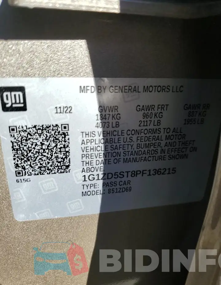 1G1ZD5ST8PF136215 Photo# 12