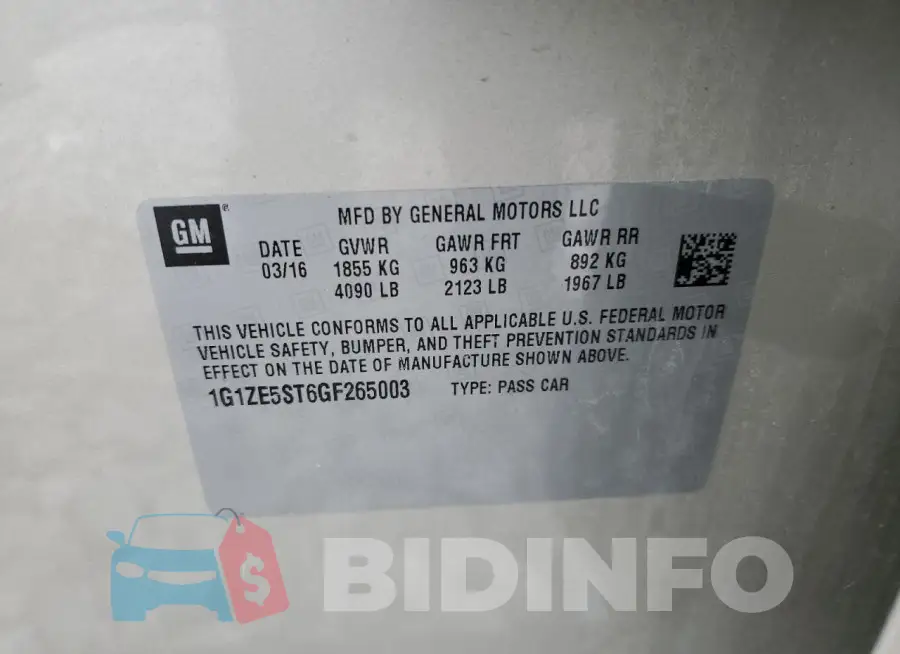 1G1ZE5ST6GF265003 Photo# 12