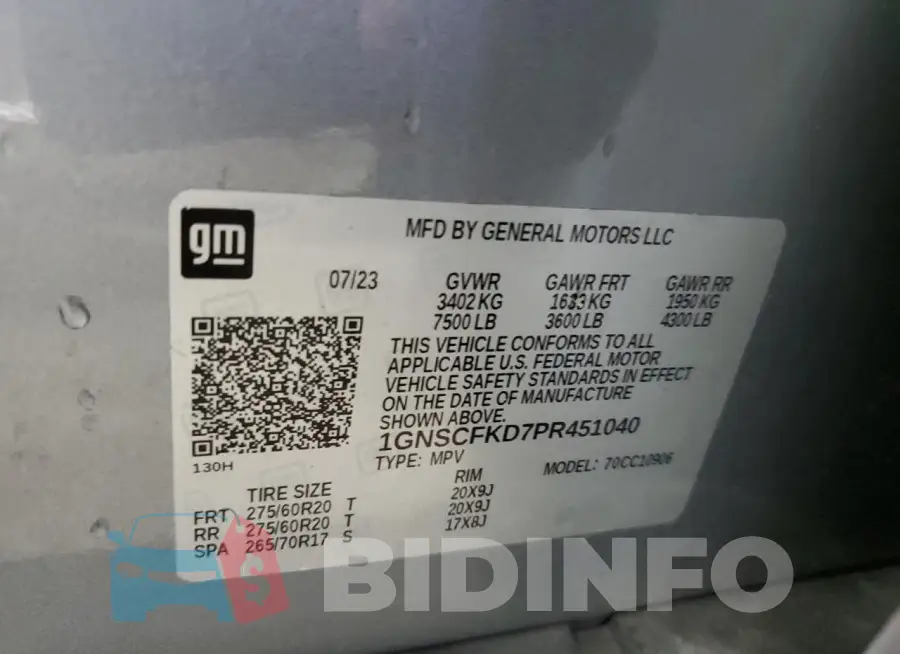 1GNSCFKD7PR451040 Photo# 13