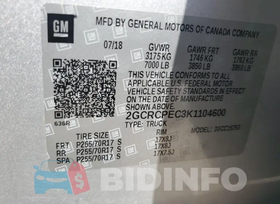 2GCRCPEC3K1104600 Photo# 12