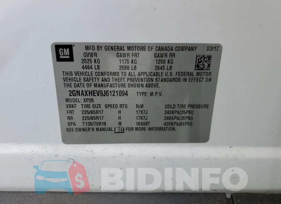 2GNAXHEV9J6121094 Photo# 12