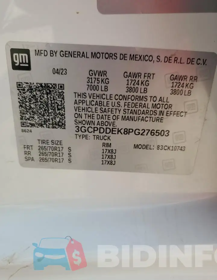 3GCPDDEK8PG276503 Photo# 12
