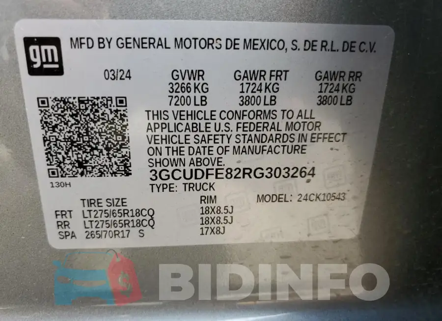 3GCUDFE82RG303264 Photo# 13