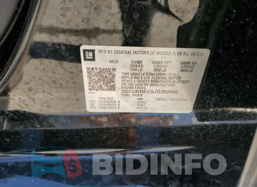 3GCUKREC5JG392666 Photo# 12