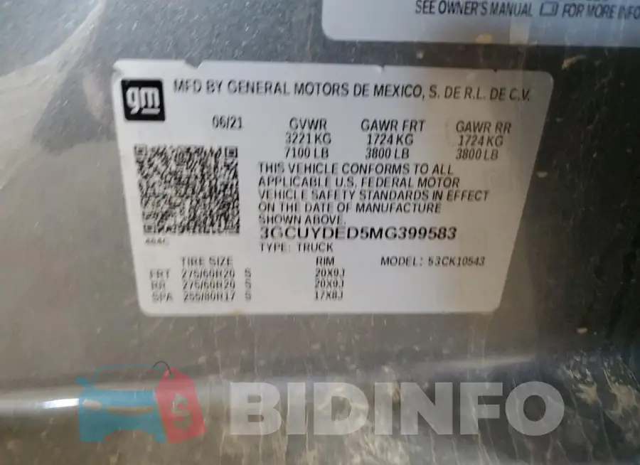 3GCUYDED5MG399583 Photo# 12