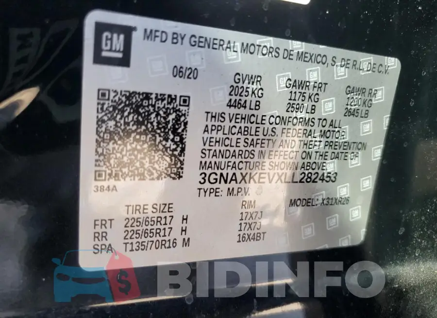 3GNAXKEVXLL282453 Photo# 13