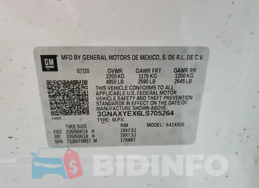 3GNAXYEX6LS705264 Photo# 13