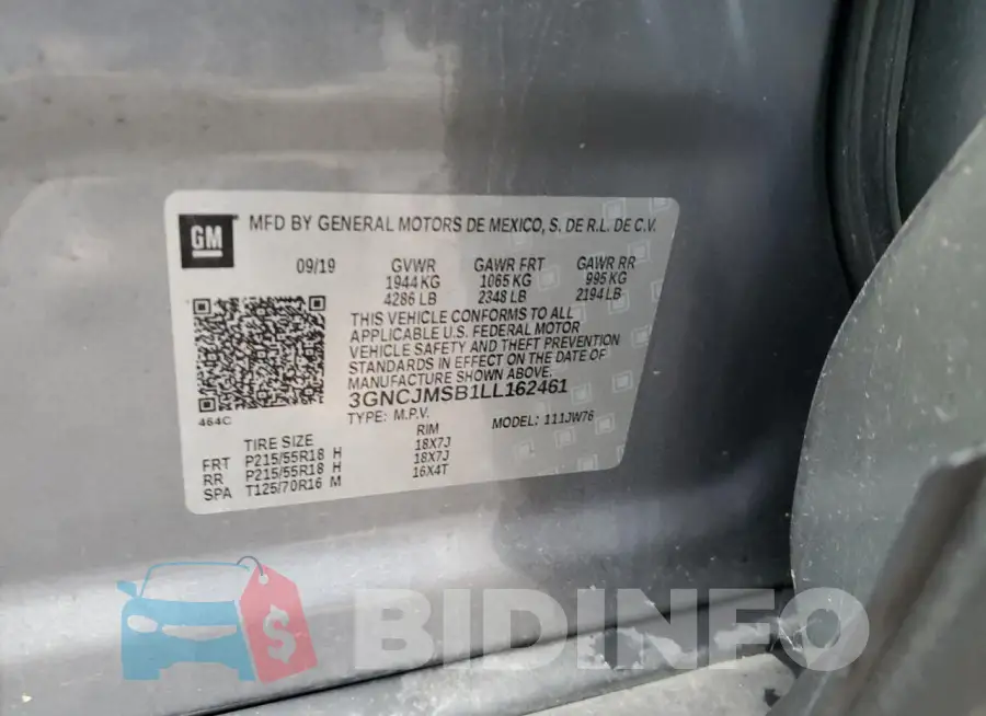 3GNCJMSB1LL162461 Photo# 13