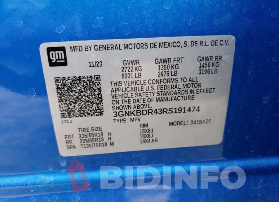 3GNKBDR43RS191474 Photo# 13