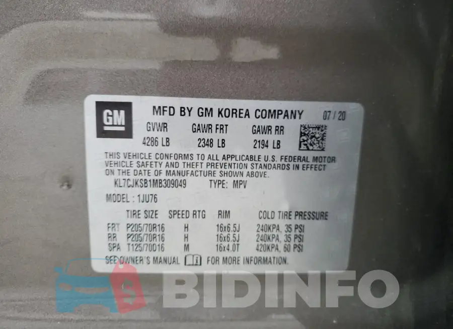 KL7CJKSB1MB309049 Photo# 12