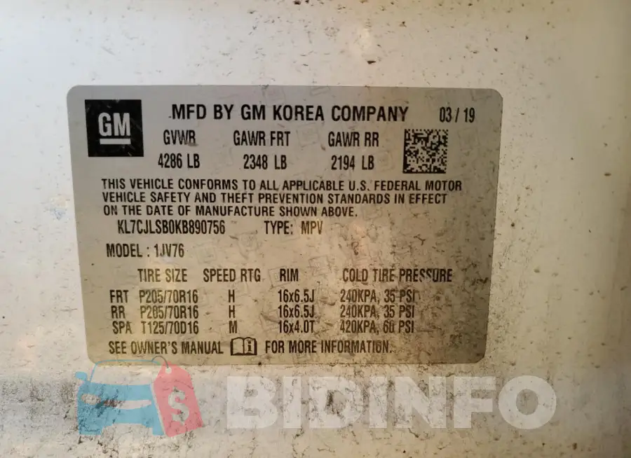 KL7CJLSB0KB890756 Photo# 12