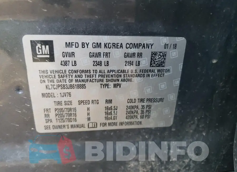 KL7CJPSB3JB618885 Photo# 12