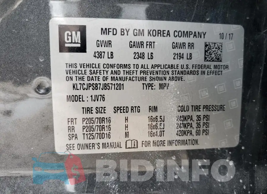 KL7CJPSB7JB571201 Photo# 12
