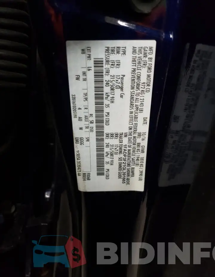 1FADP3F21GL391665 Photo# 12