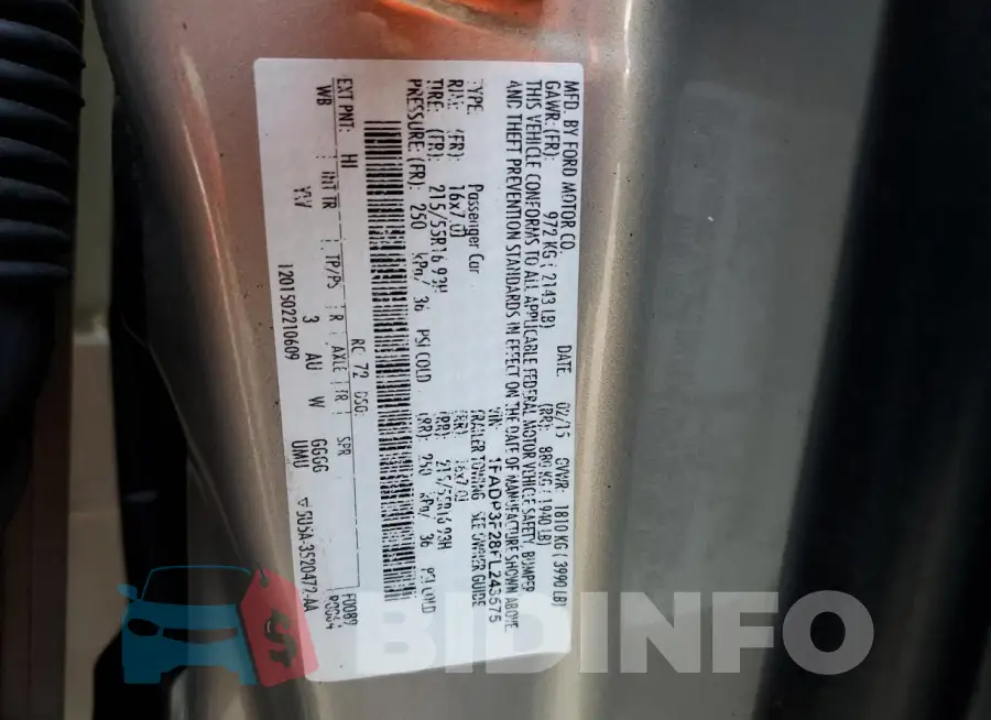 1FADP3F28FL243575 Photo# 12