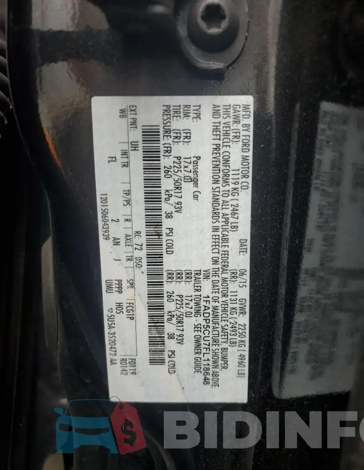 1FADP5CU7FL118648 Photo# 14