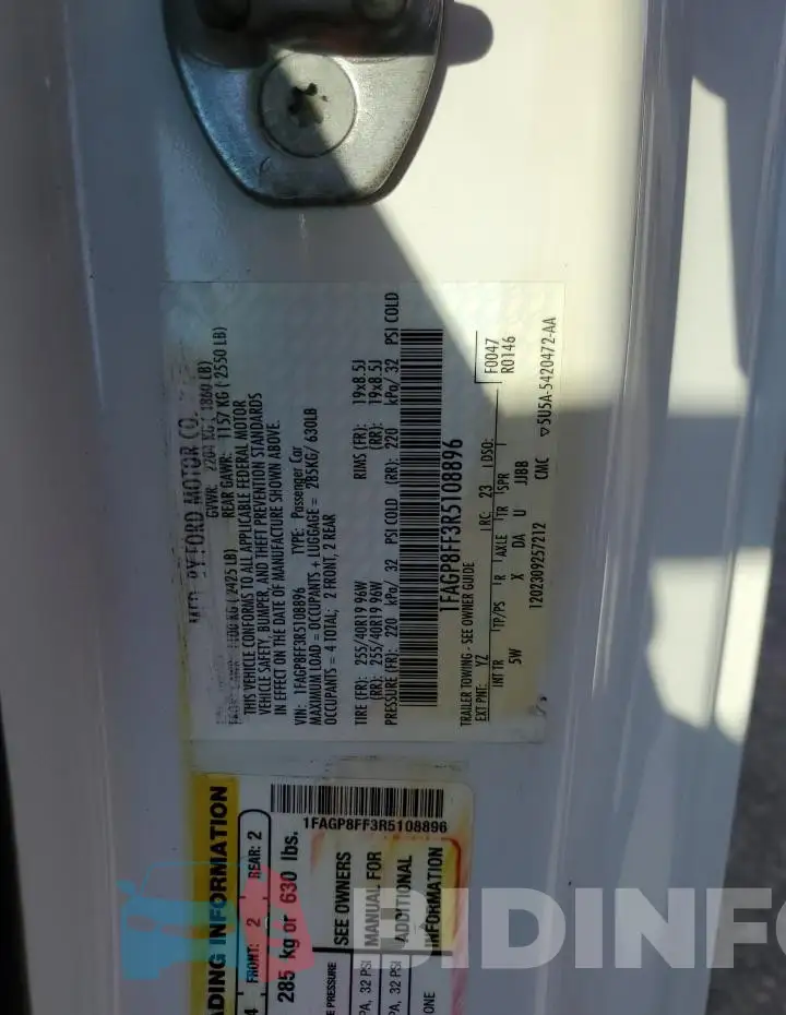 1FAGP8FF3R5108896 Photo# 12
