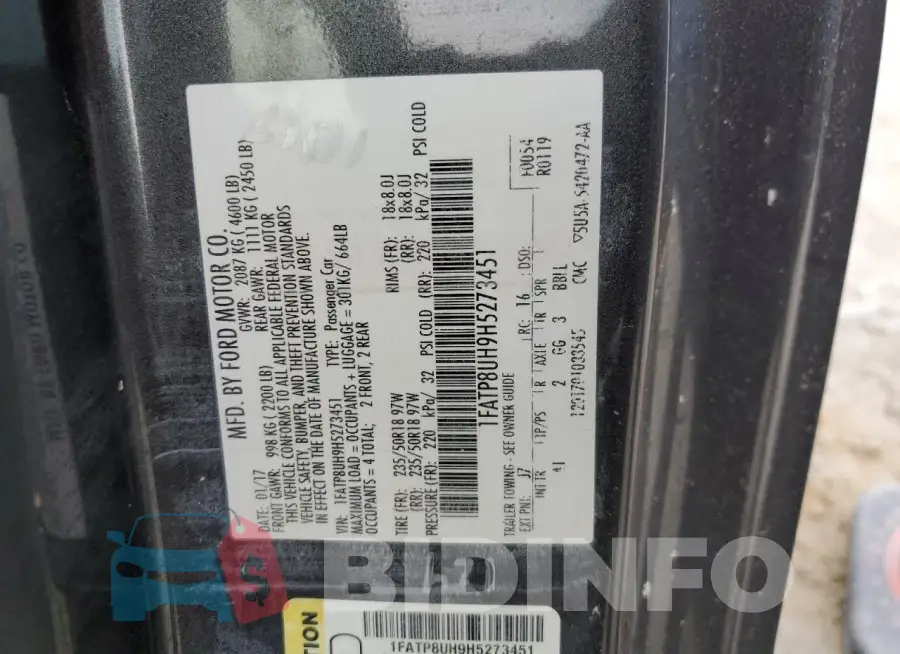 1FATP8UH9H5273451 Photo# 13