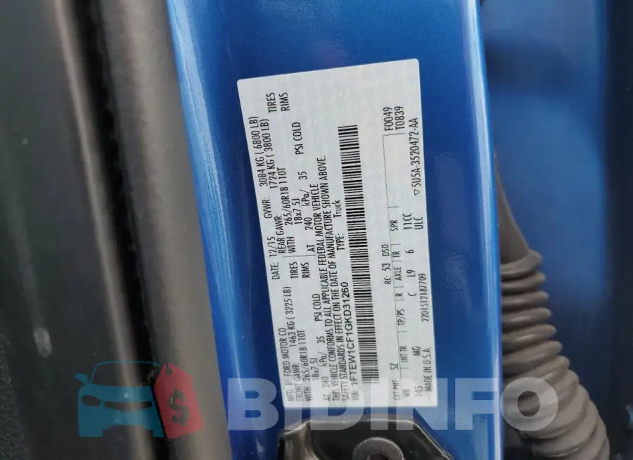 1FTEW1CF1GKD31260 Photo# 12