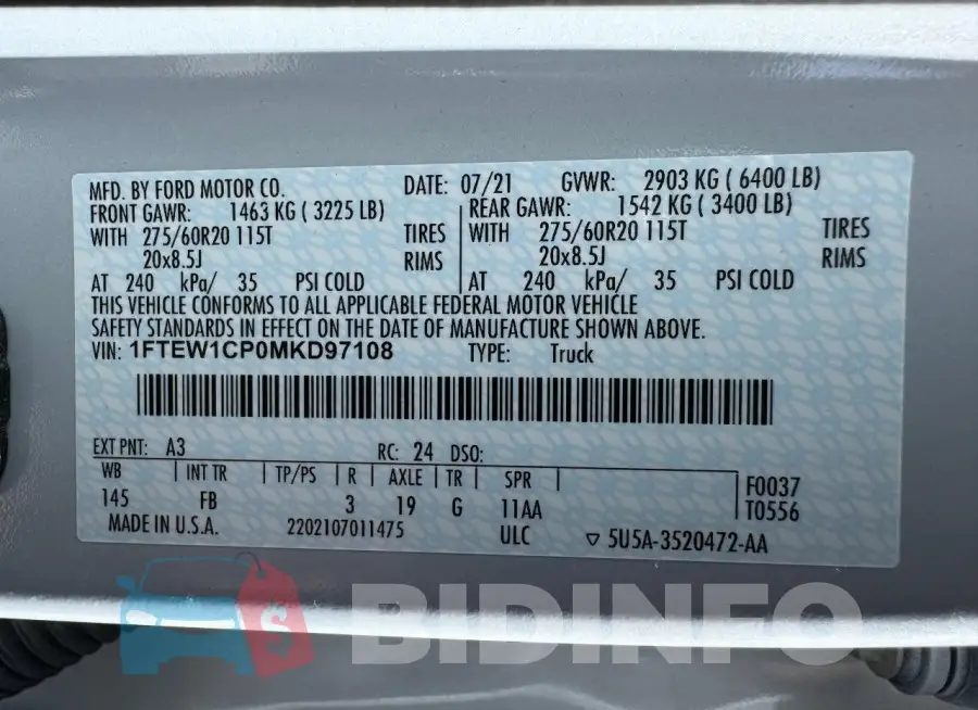 1FTEW1CP0MKD97108 Photo# 15