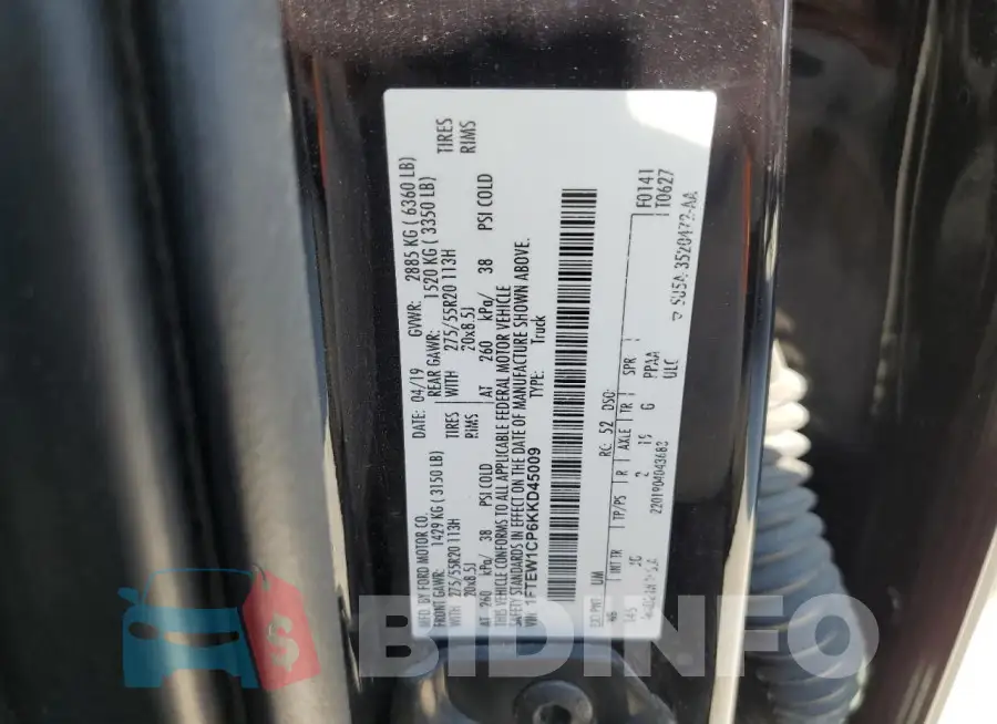1FTEW1CP6KKD45009 Photo# 12