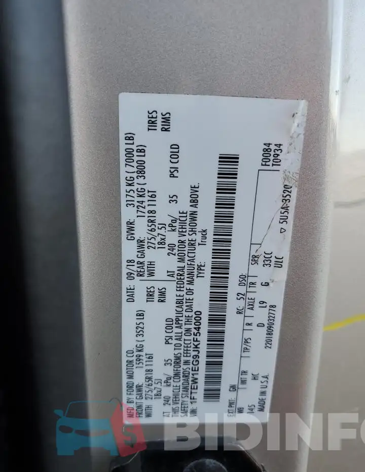 1FTEW1EG9JKF54000 Photo# 12