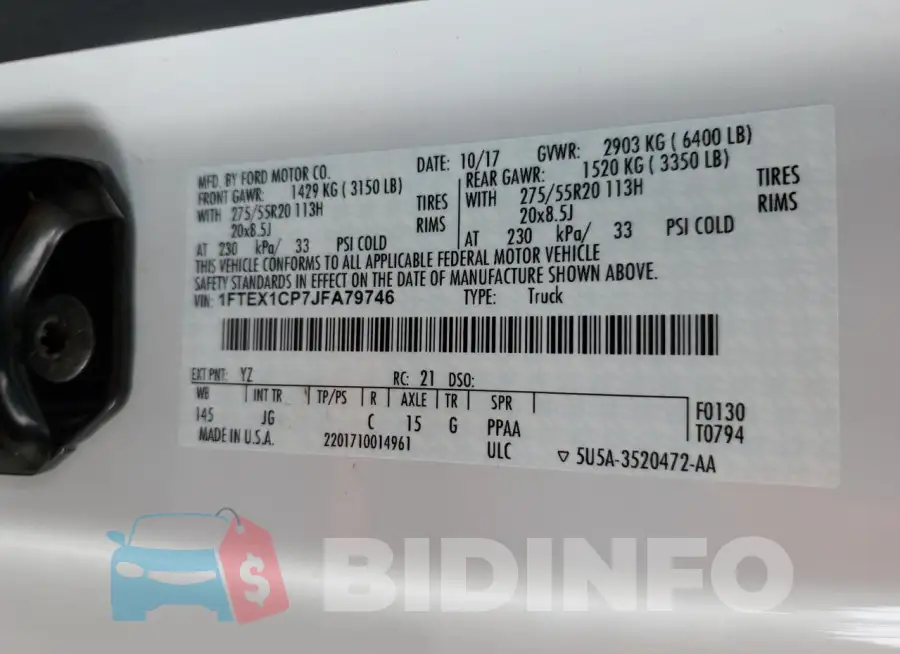 1FTEX1CP7JFA79746 Photo# 12