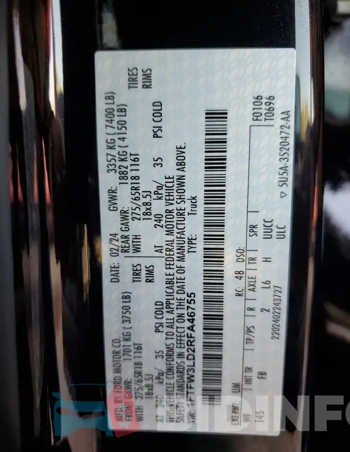 1FTFW3LD2RFA46755 Photo# 12