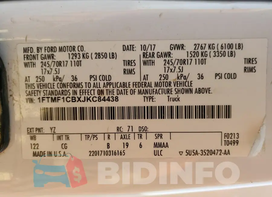 1FTMF1CBXJKC84438 Photo# 12