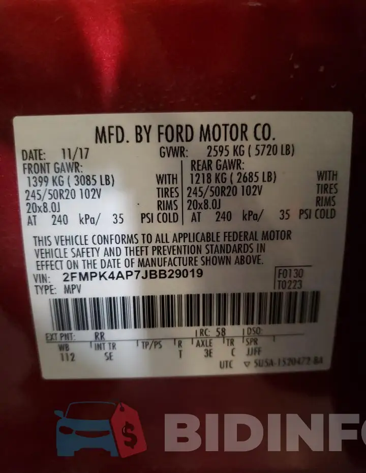 2FMPK4AP7JBB29019 Photo# 13