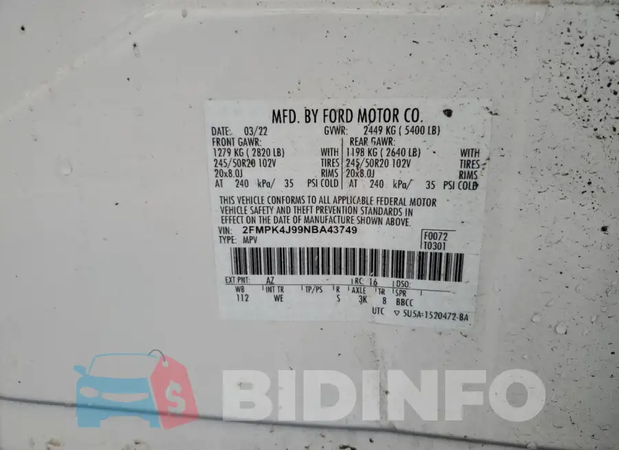 2FMPK4J99NBA43749 Photo# 14