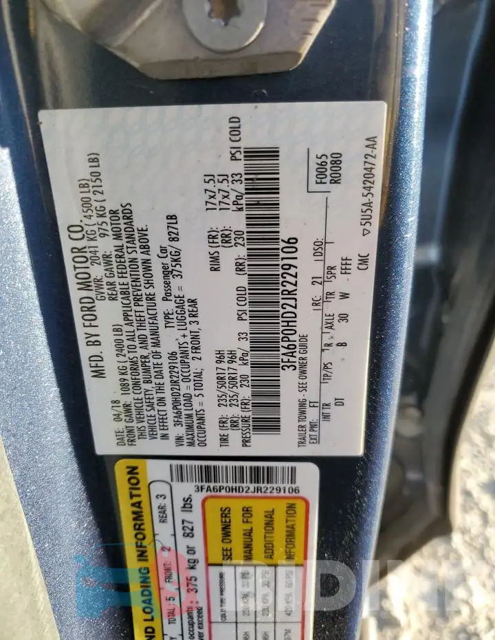 3FA6P0HD2JR229106 Photo# 12